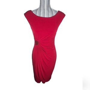 Collection dressbarn women's red wrap front sleeveless dress size 4
